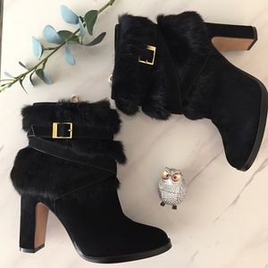 Louise Et Cie Yuma Genuine Rabbit Fur Boot Black